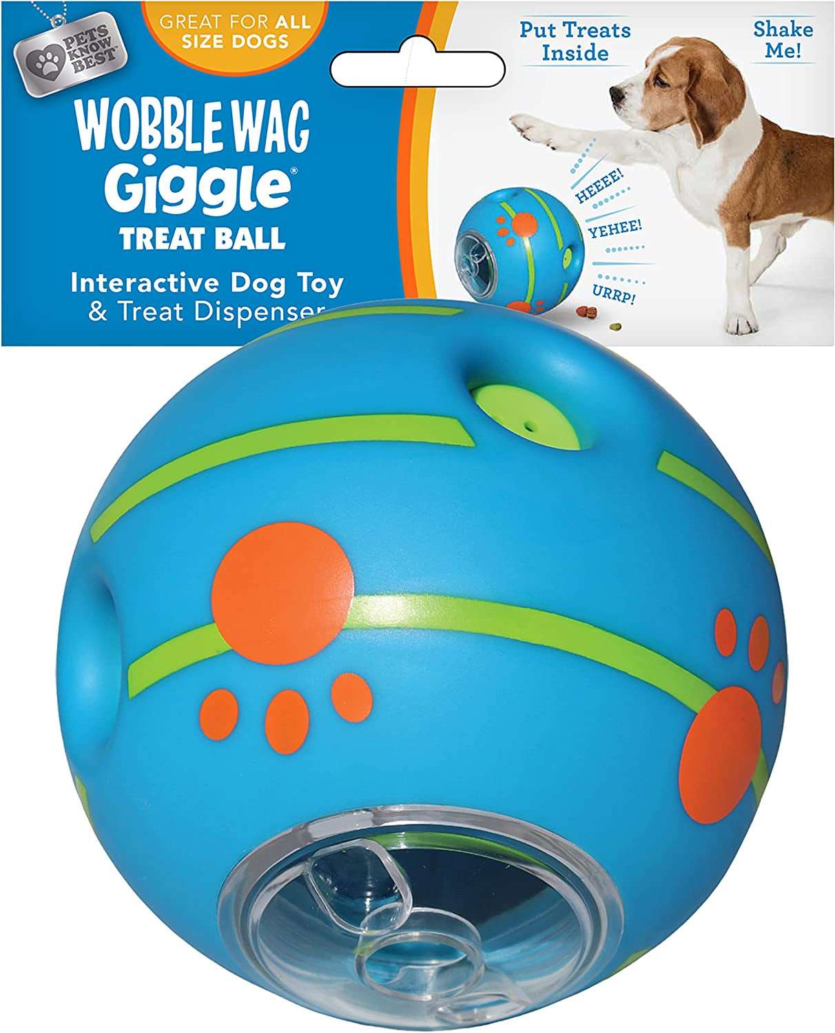 Interactive Dog Toy with Fun Giggle Sounds - Wobble Wag Giggle Ball