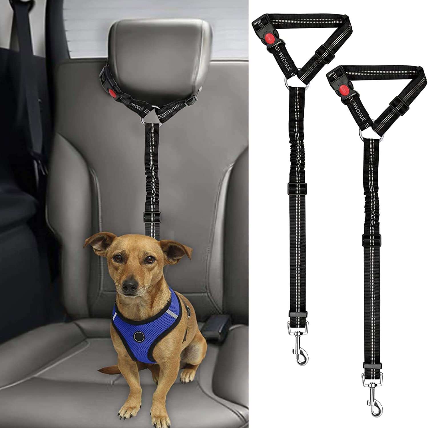 2 Packs Pet Safety Seat Belt 