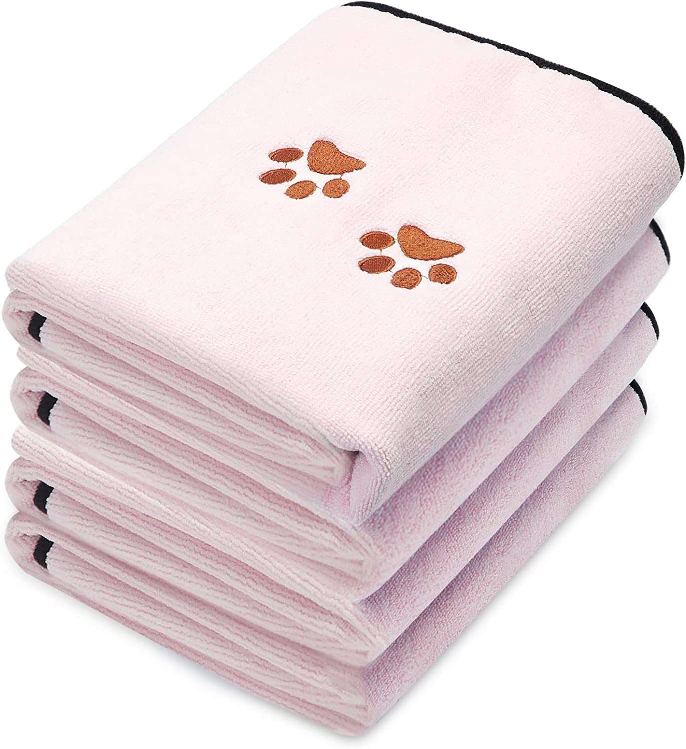 4 Pack Dog Towels Soft Absorbent Pet Bath 