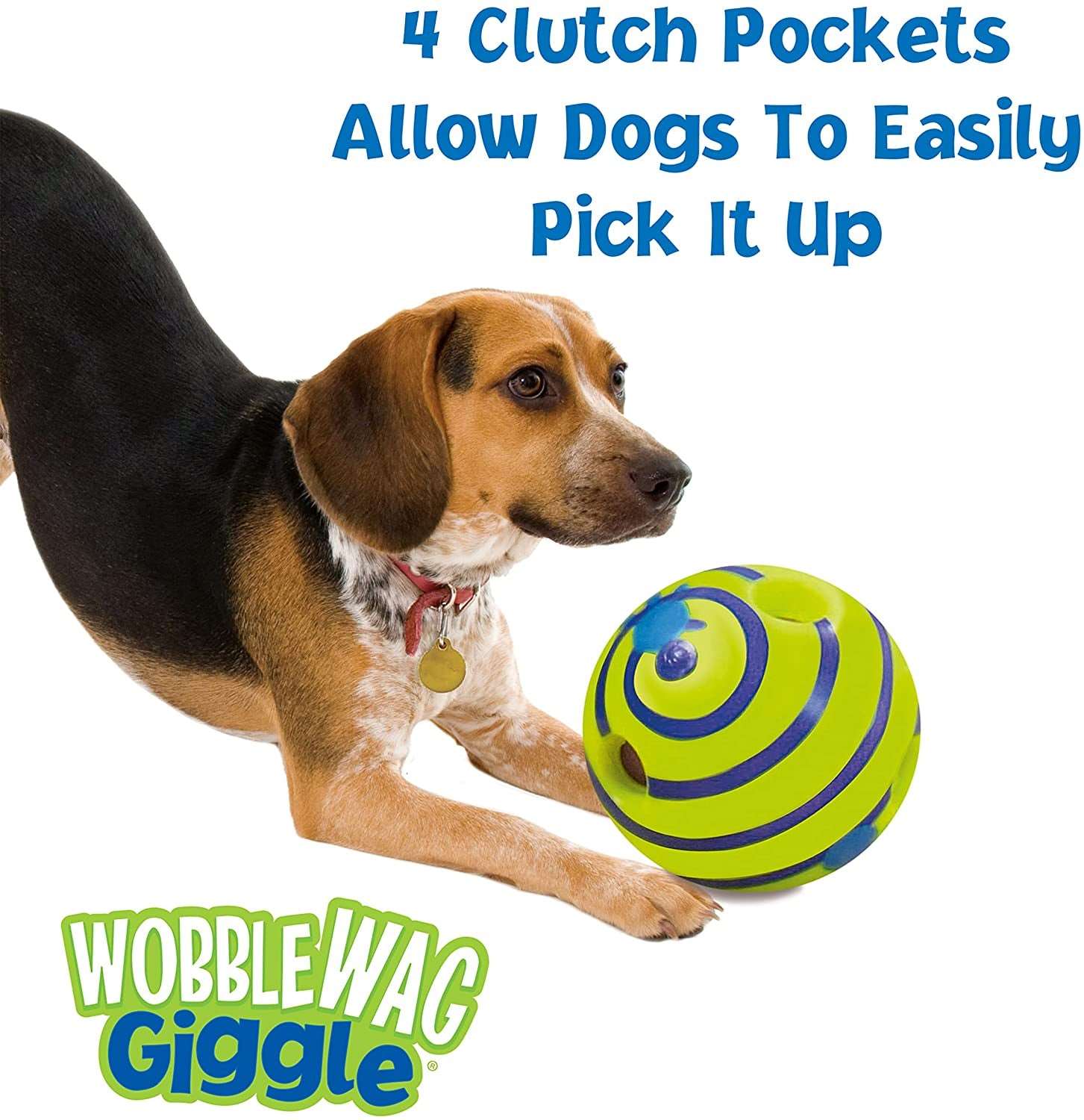 Interactive Dog Toy with Fun Giggle Sounds - Wobble Wag Giggle Ball