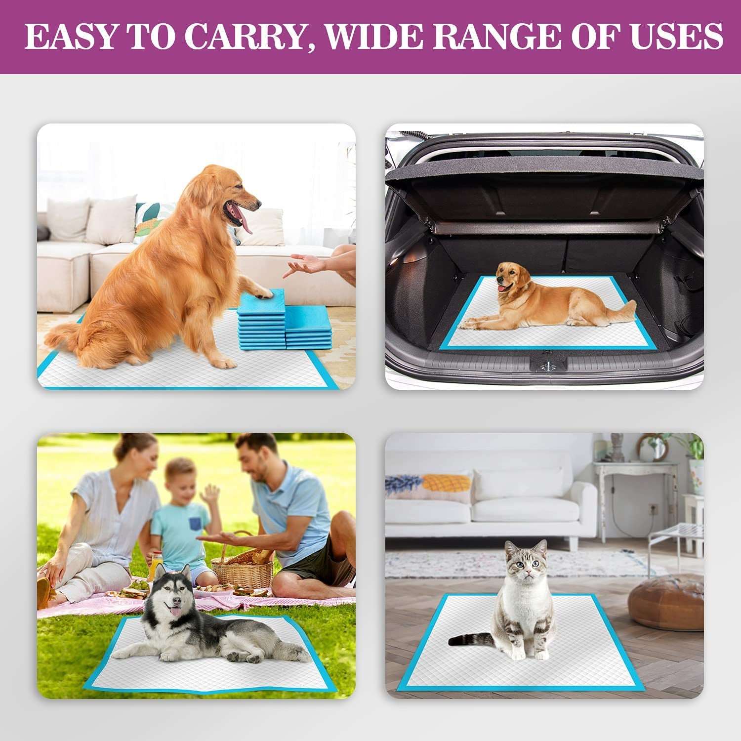 Extra Large Dog Pee Pads, Odor-Free