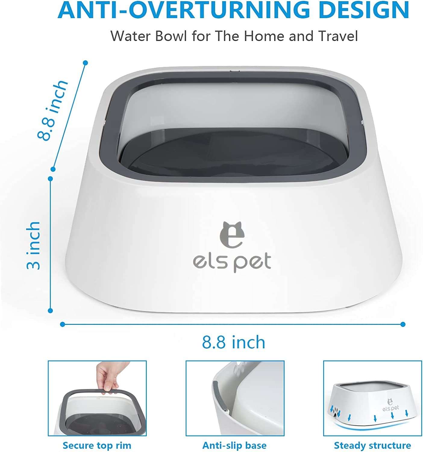 Splash-Free dog Water Bowl