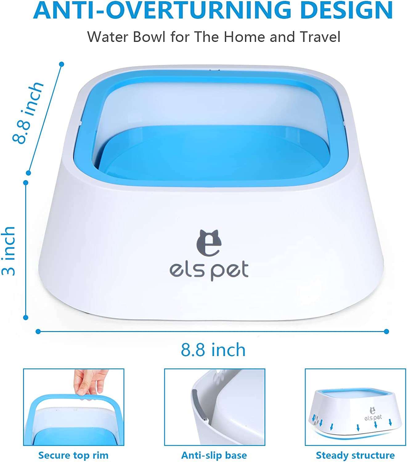Splash-Free dog Water Bowl