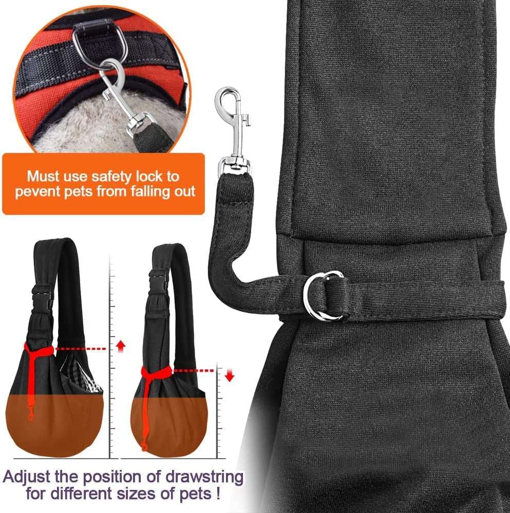 Dog Sling Carrier with Adjustable Strap & Zipper 