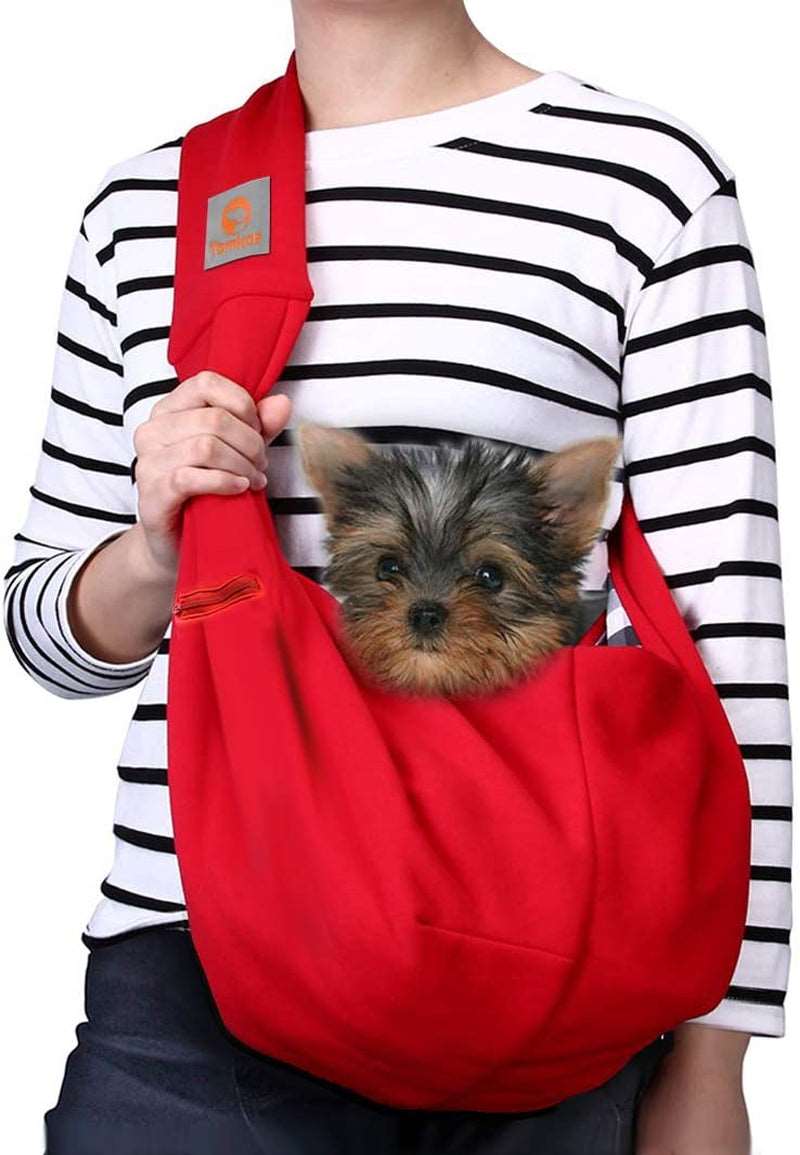 Dog Sling Carrier with Adjustable Strap & Zipper 