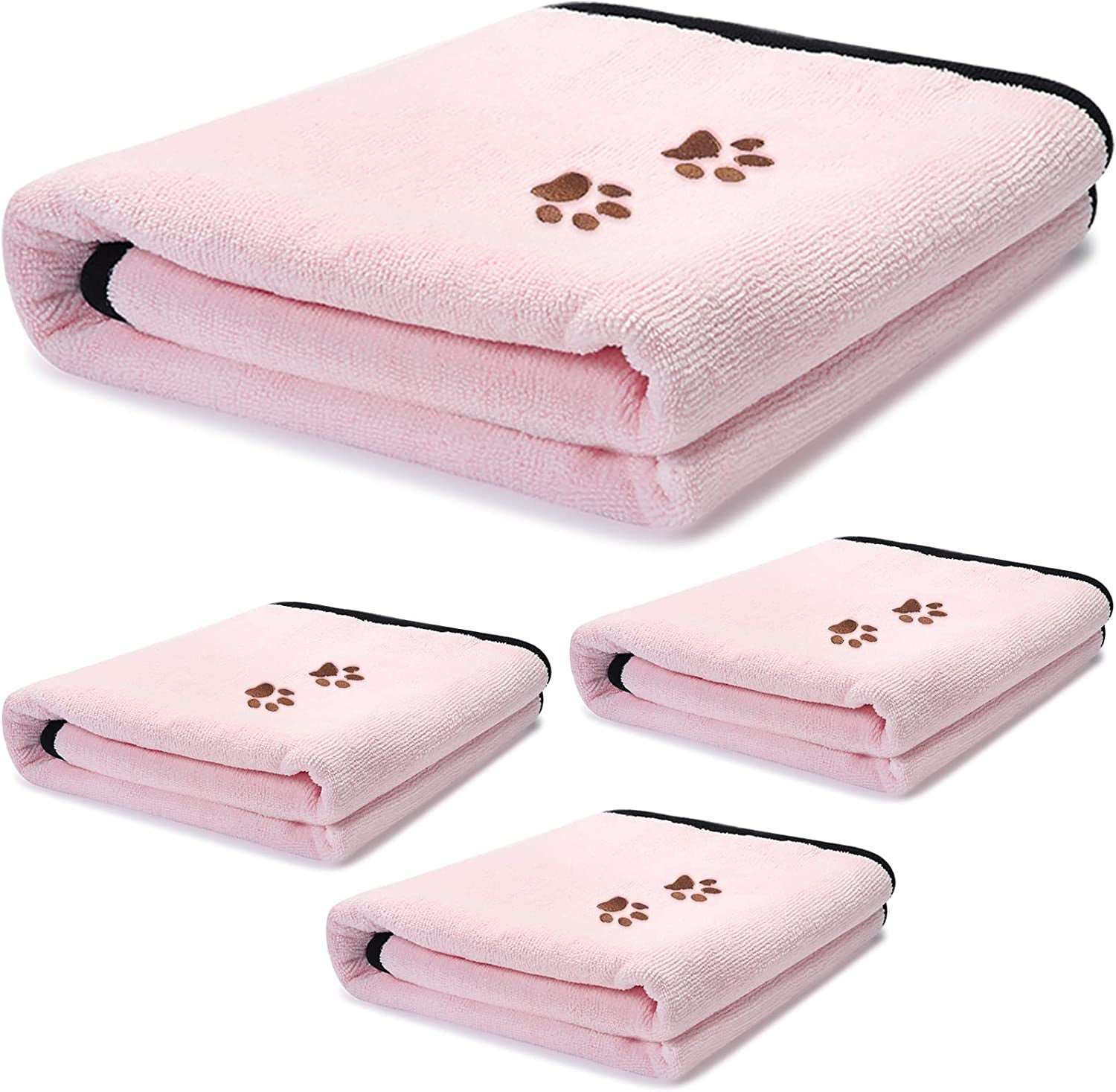 4 Pack Dog Towels Soft Absorbent Pet Bath 