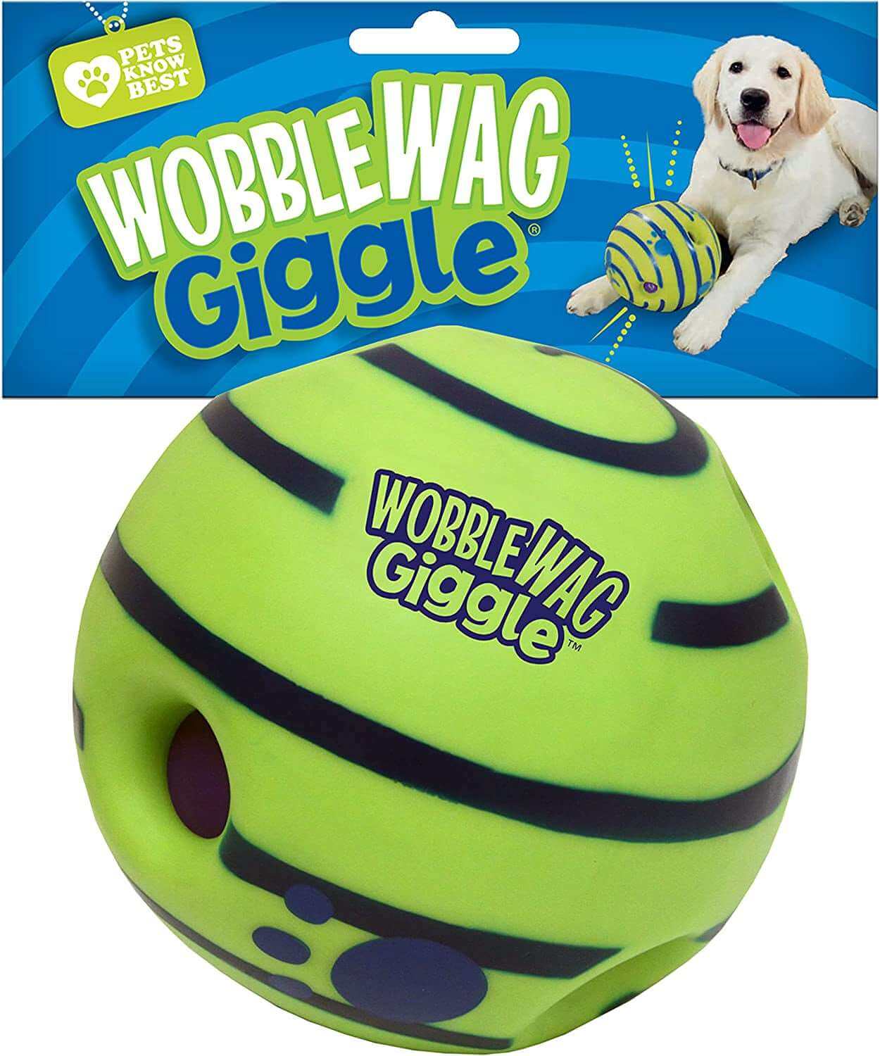 Interactive Dog Toy with Fun Giggle Sounds - Wobble Wag Giggle Ball