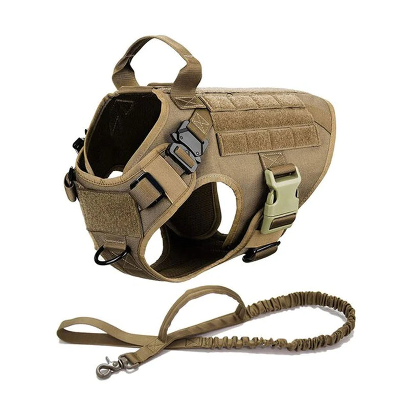 Metal Buckle  Dog Harness MOLLE Pet Train Vest German Shepherd Leash Hound Golden Retriever Labrador Saint Bernard Husky