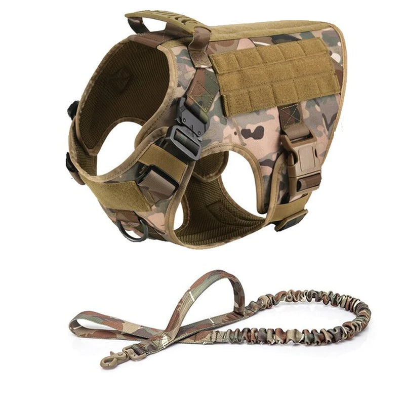 Metal Buckle  Dog Harness MOLLE Pet Train Vest German Shepherd Leash Hound Golden Retriever Labrador Saint Bernard Husky