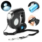 LED Dog Leash With Garbage Bag Automatic Pet Leash for Dogs Night Travel Safety