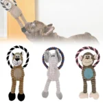 Dog Plush Toys Squeaky Animal Toys Lion Elephant Monkey