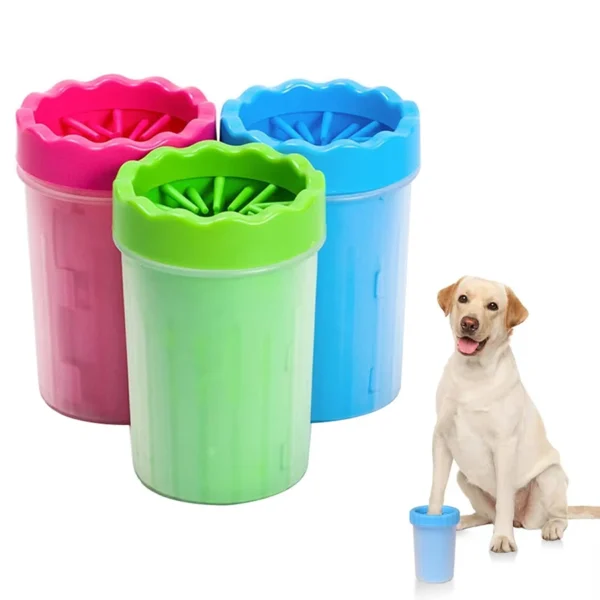 1Pc Pet Plastic Foot Wash Cup S L XL Large size silicone brush Dog