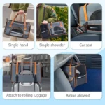 Dog Pet Carrier Bag Anti-Collapse Design Multiple Storage Pockets - Image 5
