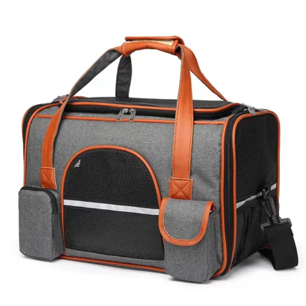 Dog Pet Carrier Bag Anti-Collapse Design Multiple Storage Pockets