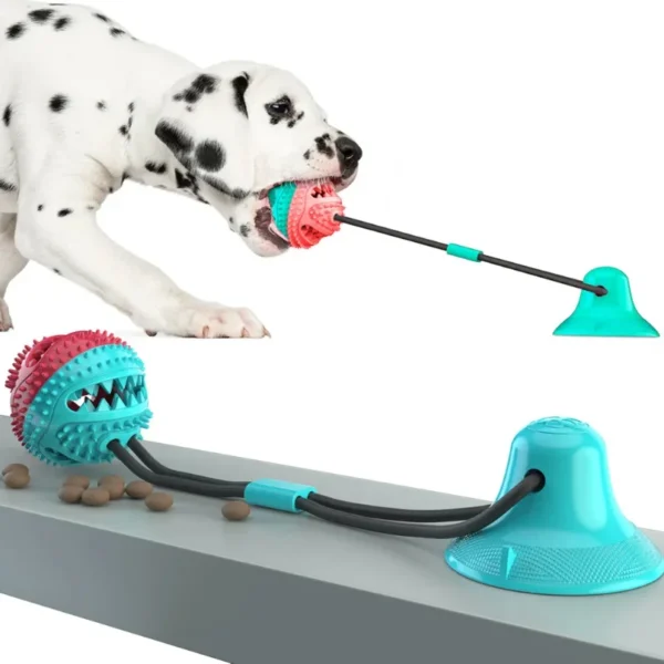 Dogs Food Toys Silicon Suction Cup Tug Interactive Dog Ball Toy