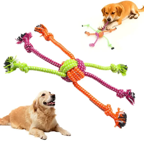 Durable Bite-Resistant Interactive Knot Toy for Dogs