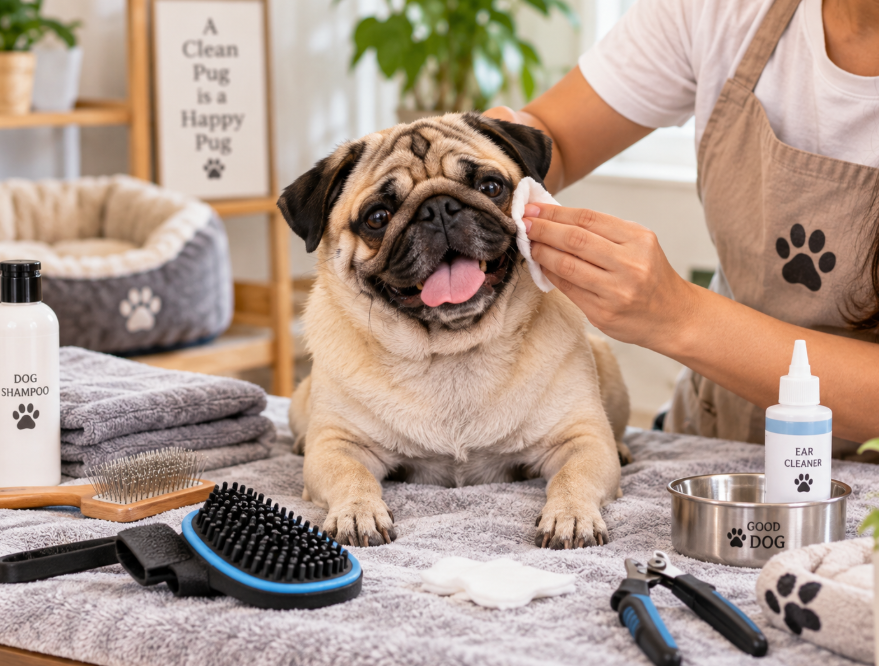 Pug Grooming Guide: Wrinkle, Coat & Shedding Care Tips!