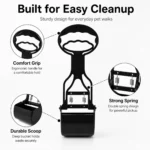 Pet Waste Scooper One Hand Portable Dog Poop Picker Spring Loaded Easy Clean Pickup Tool for Outdoor Walks Grass Sidewalk Yard - Image 6