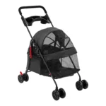 Black Foldable Pet Travel Cart for Small To Medium Dogs - Image 2