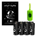 Certified Compostable Dog Manure Bag, Thickened, Leak Proof, Portable, Biodegradable Pet Manure Garbage Bag with Dispenser