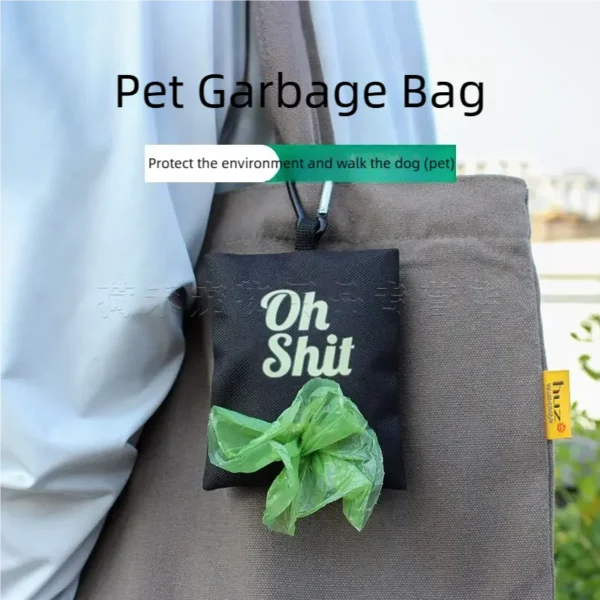Portable Pet Poop Bag Dispenser Canvas Garbage Bags Outdoor Waste Bag Holder for Dogs Cats Puppy Cat Pick up Organizer