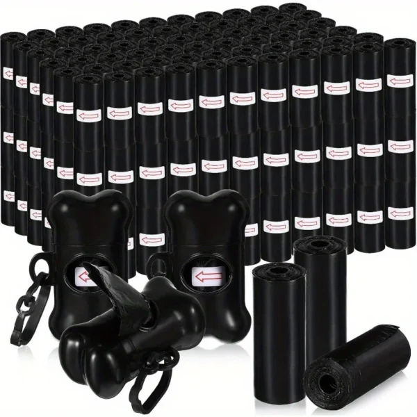 150 Count Dog Poop Bags + 1 bone Pet Waste Bags for Poop Dispenser Doggie Poop Bags for Home Outdoor Puppy Walking and Travel,