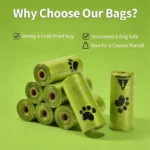 Eco-Friendly Dog Poop Bags, Leak-Proof Extra Thick Unscented Waste Bags for Pet Walking, Biodegradable Cleanup Supplies - Image 2